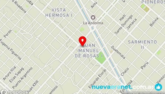 mapa de Panadería Panadería en Centenario