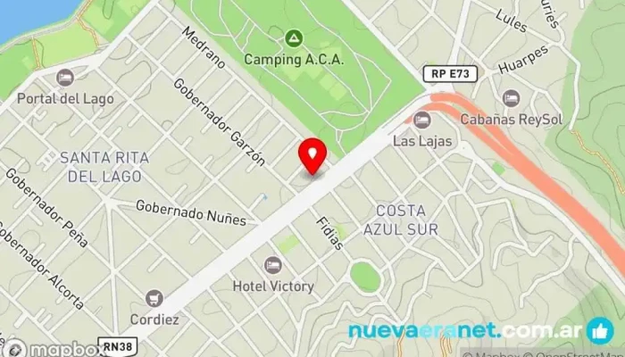 mapa de Panadería Panadería en Villa Carlos Paz