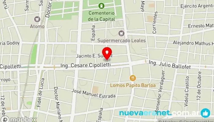 mapa de Panadería Panadería en Las Heras