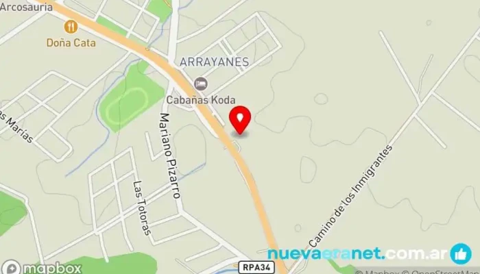 mapa de Panadería Marcos - El Hoyo Panadería en Cushamen