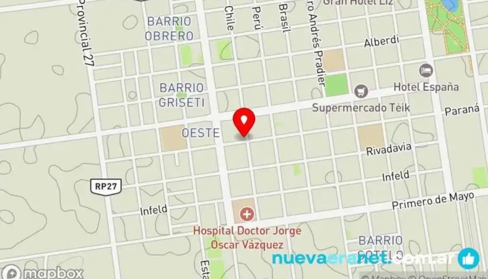 mapa de Panadería Mauro Panadería en Tres Isletas