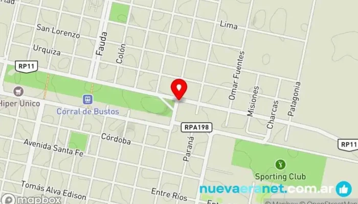 mapa de Panadería Mil Delicias Panadería en Corral de Bustos-Ifflinger