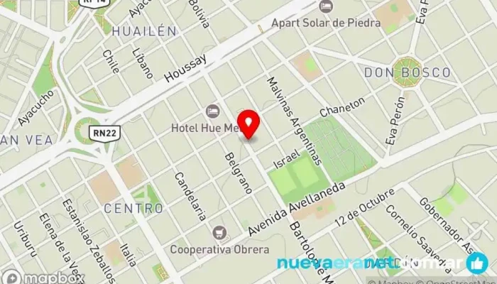 mapa de Panaderia Mitre Cafetería en Zapala