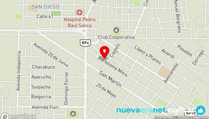mapa de Panaderia Noche y Día Panadería en Villa Berthet