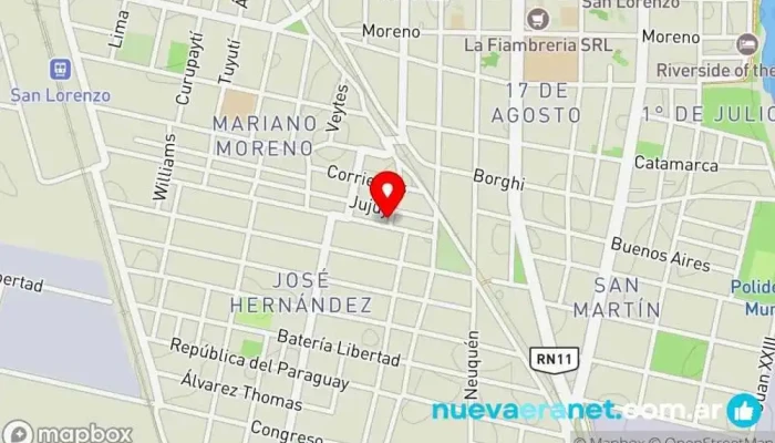 mapa de Panadería Nona Sara Panadería, Tienda general, Heladería, Tienda de vinos en San Lorenzo