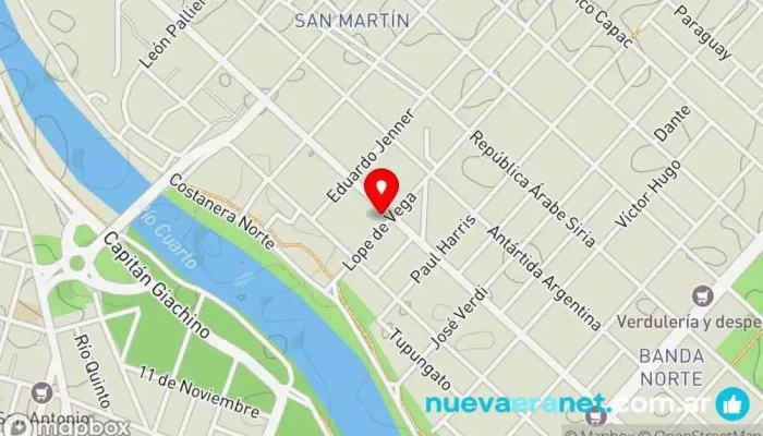 mapa de Panadería Nuestro Pan Panadería en Río Cuarto