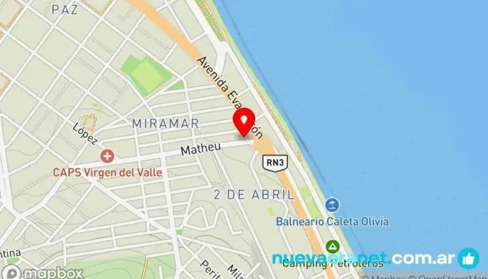 mapa de PANADERIA Nuevo Sabores Panadería en Caleta Olivia