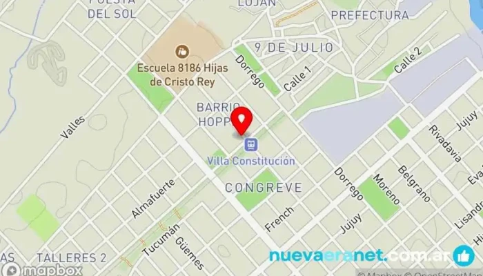 mapa de Panadería Pan Caliente Panadería en Villa Constitución