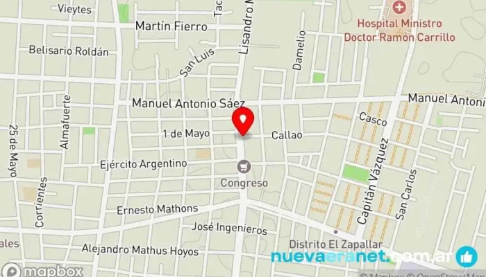 mapa de Panaderia Penitentes Panadería en Las Heras