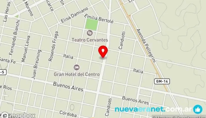mapa de Panaderia Perren Panadería en El Trebol