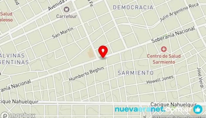 mapa de Panadería Rhys Panadería en Trelew