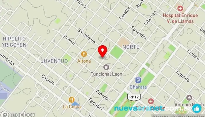 mapa de Panadería Rolon Panadería en Charata