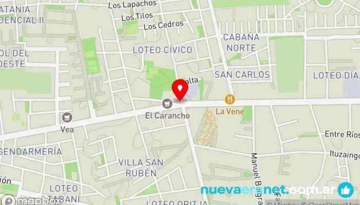 mapa de Panadería Romana Panadería en Rivadavia