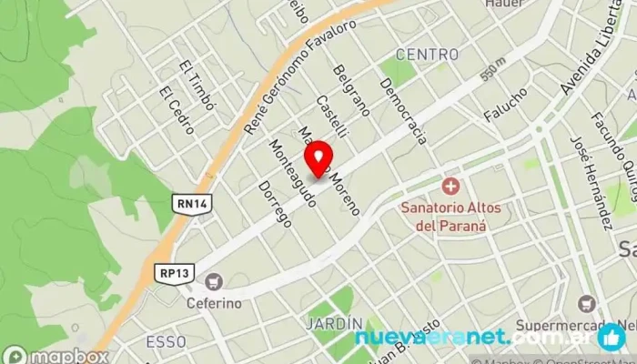 mapa de Panaderia Rosa Tienda de alimentación en San Vicente