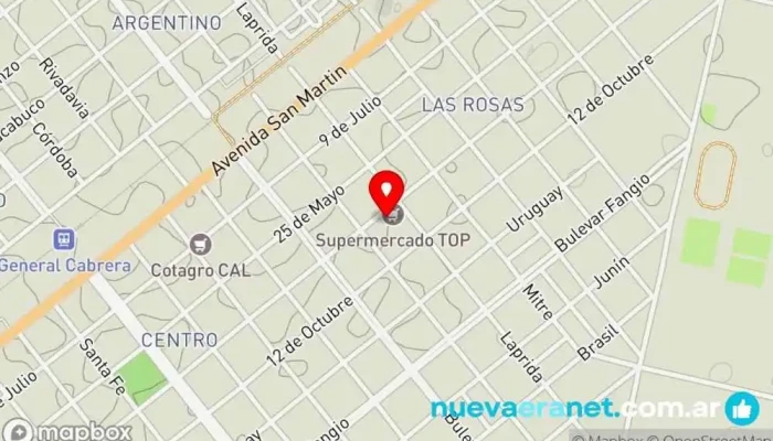 mapa de Panadería Sabores Panadería en Gral. Cabrera