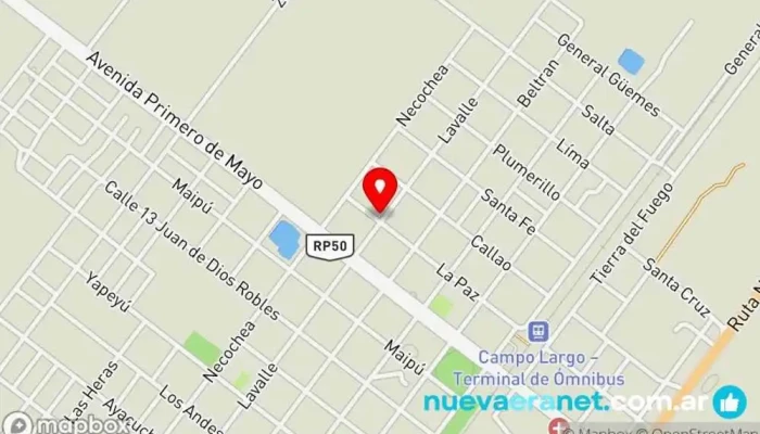 mapa de Panadería San Calletano Tienda de alimentación en Campo Largo