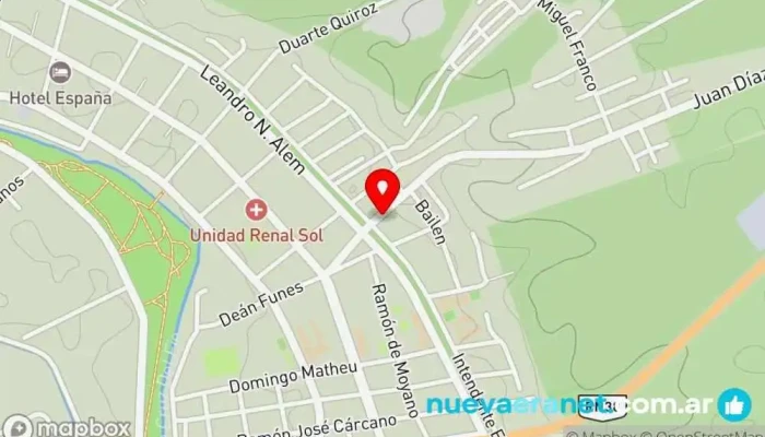 mapa de Panadería San Cayetano Panadería en Cruz del Eje