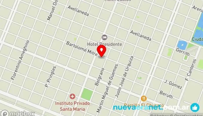 mapa de Panadería San Cayetano Panadería en Sáenz Peña