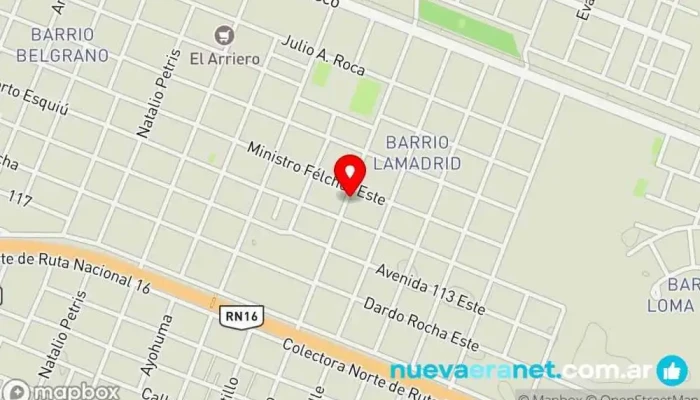 mapa de Panaderia San Cayetano Panadería en Sáenz Peña