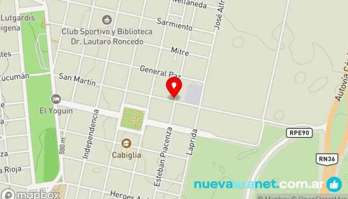 mapa de Panadería San Justo Panadería en Alcira Gigena