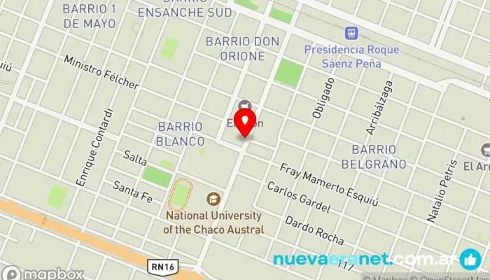 mapa de PANADERIA Santa Kita Panadería en Sáenz Peña