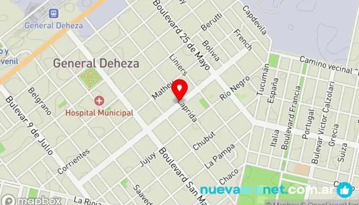mapa de Panadería Santa María Panadería, Tienda de alimentación en Gral. Deheza