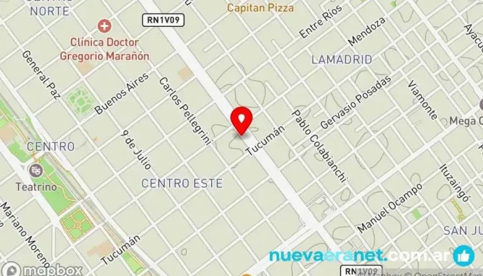 mapa de Panadería Santa Rita Panadería, Pastelería en Villa María