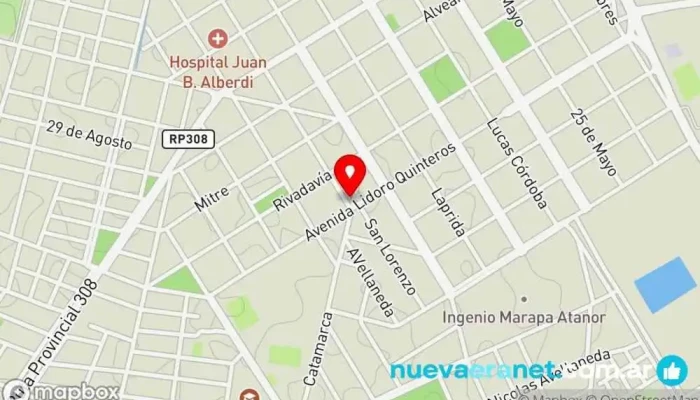 mapa de Panadería Santa Rita Panadería en Juan Bautista Alberdi