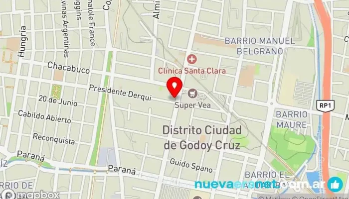 mapa de Panadería Trigal (Suc. Godoy Cruz) Panadería, Pastelería, Pastelería francesa en Godoy Cruz