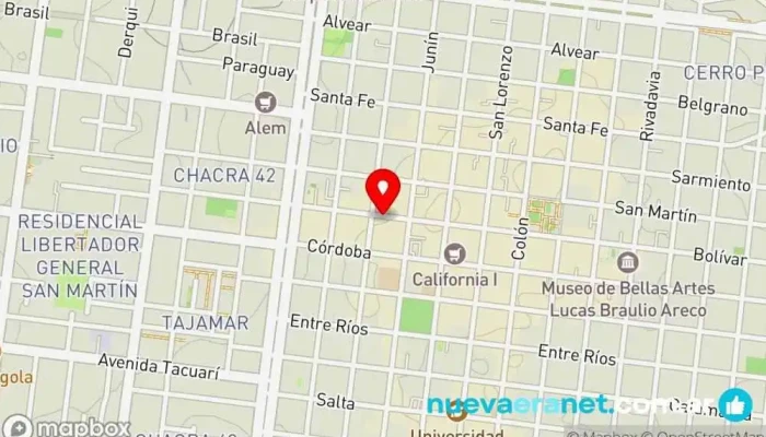 mapa de Panaderia TrigoPan Centro. Panadería en Posadas