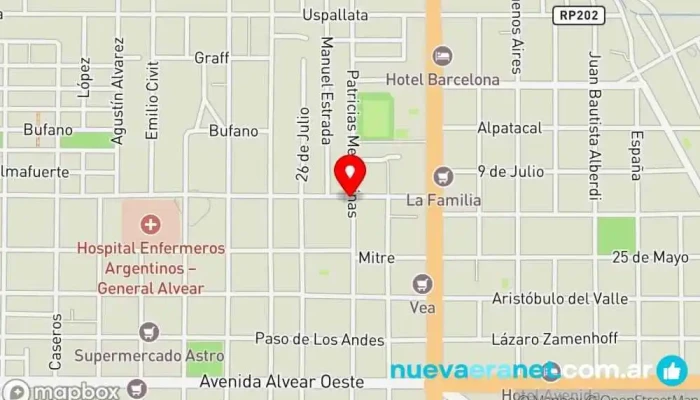 mapa de Panaderia Vaquer Panadería en Gral. Alvear