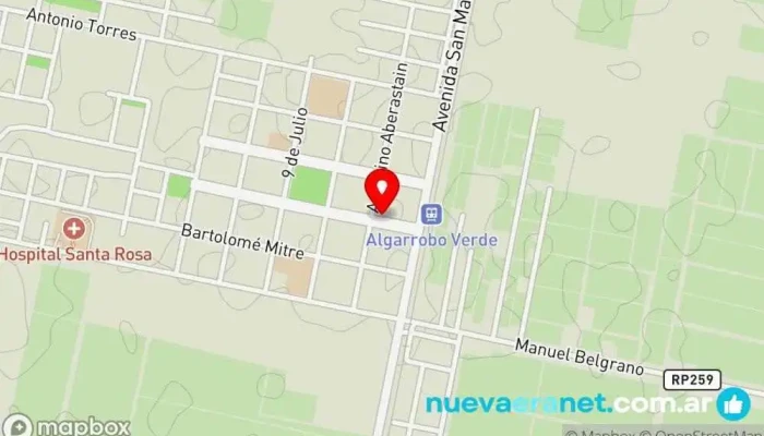 mapa de Panaderia Virgen Del Valle Panadería en Villa Santa Rosa