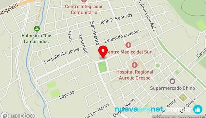 mapa de Panadería y Cafetería Kirios Panadería, Cafetería en Cruz del Eje