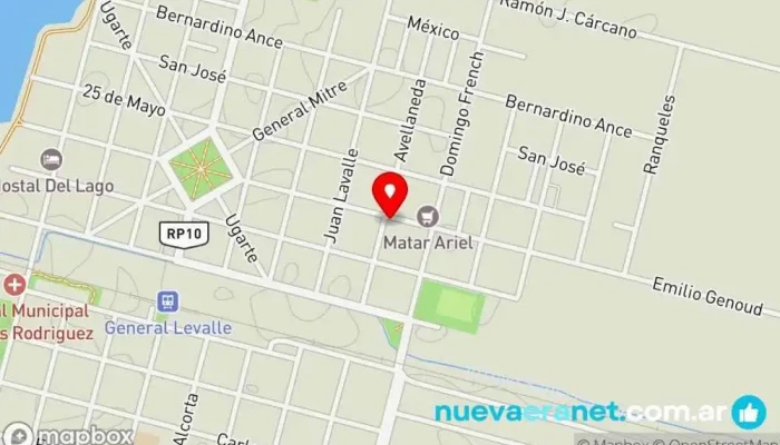 mapa de Panadería y cafetería La Union Panadería en Gral. Levalle