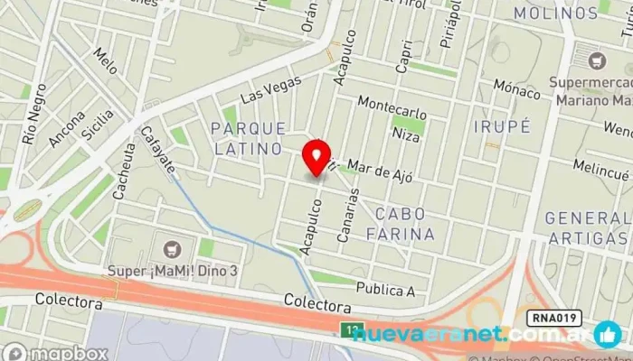 mapa de Panadería y Confitería Acapulco Panadería en Córdoba