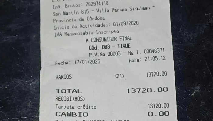 Panadería y Confitería Angeles - Villa Parque Síquiman