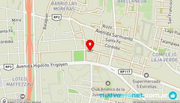 mapa de Panadería y Confitería artesanal La Aldea Panadería en Santa Lucía