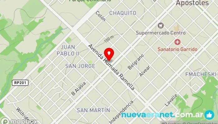 mapa de Panadería y confitería Benjamin Panadería en Apóstoles