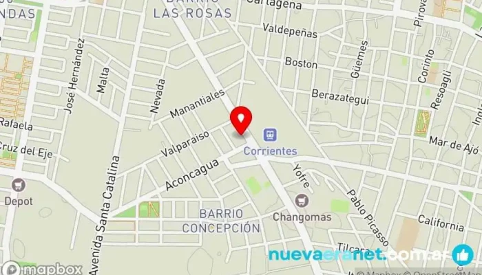 mapa de Panadería y Confitería Casa Pan Panadería, Pastelería en Corrientes