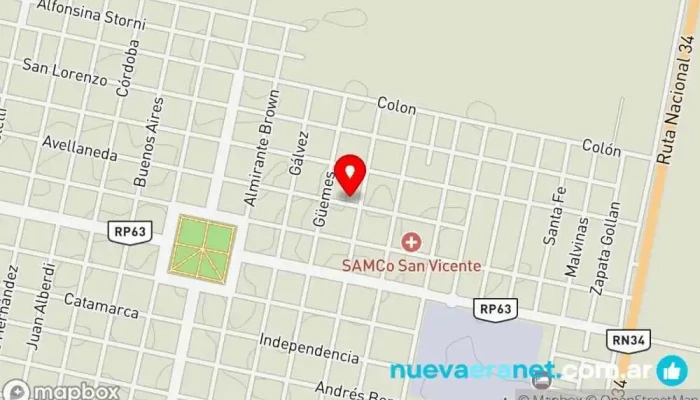mapa de Panaderia y confiteria Deleytes Panadería en San Vicente