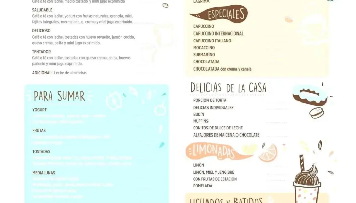 Panaderia Y Confiteria El Principito Carta - Concordia