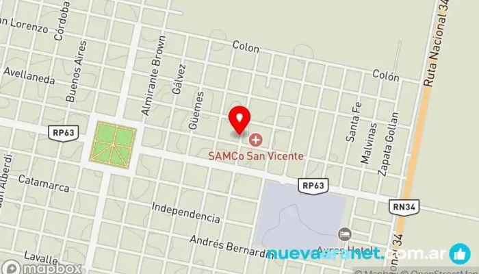 mapa de Panadería y Confitería Hecho en Casa Panadería en San Vicente