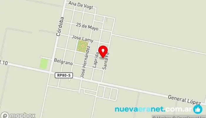 mapa de Panaderia y confiteria La Familia Panadería en Sarmiento
