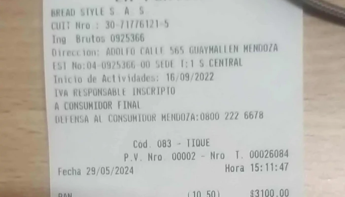 Panaderia Y Confiteria La Fortuna Puntaje - Dorrego