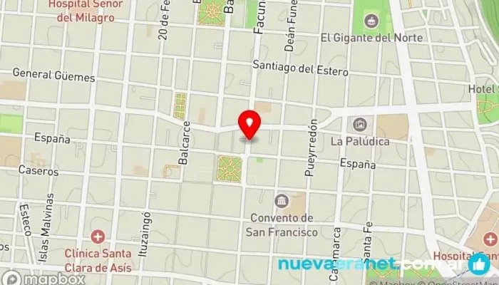 mapa de Panadería y Confitería las Cuartetas Panadería, Tienda de golosinas en Salta