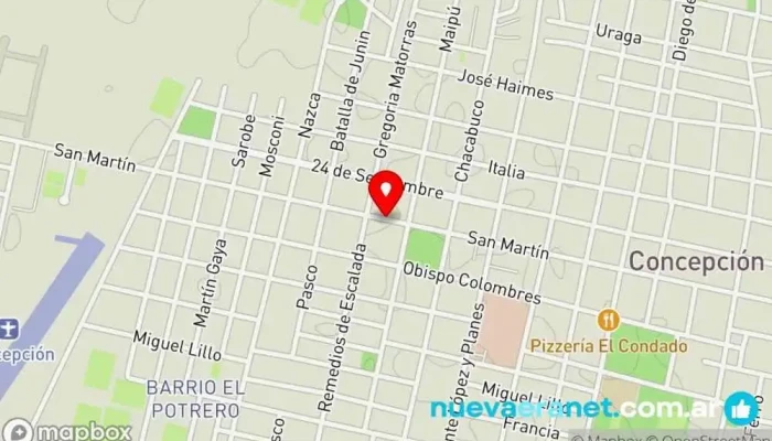 mapa de PANADERIA Y CONFITERIA Panadería en Concepción