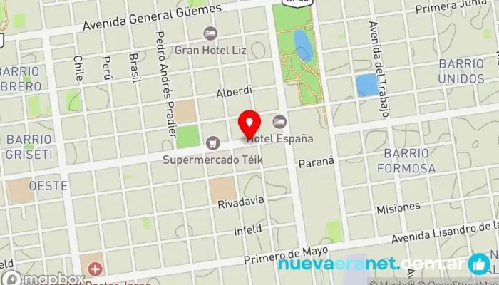mapa de Panaderia y Confitería Mar-Fe Panadería en Tres Isletas