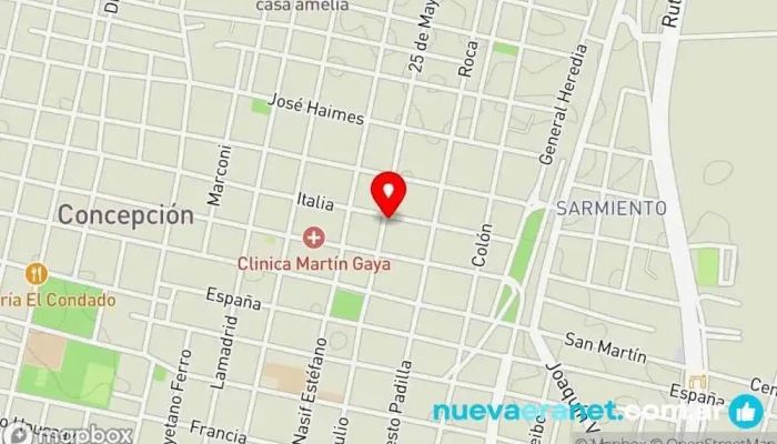 mapa de Panaderia y Confiteria MATEO Panadería en Concepción