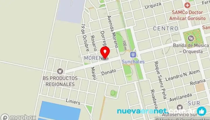 mapa de Panaderia y Confiteria Moreno Panadería en Sunchales
