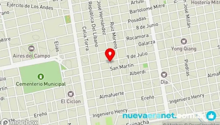 mapa de Panadería y Confitería San Carlos Panadería en Concepción del Uruguay
